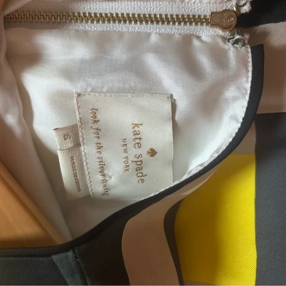 KATE SPADE Geometric Yellow Grey and Green Dress. Size 6. Like New! - Picture 4 of 5